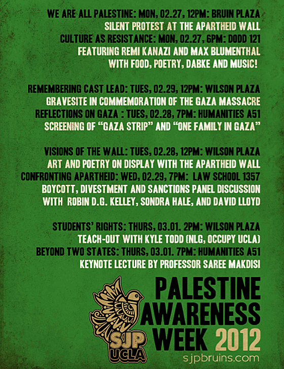 Palestine Awareness Week - UCLA - 2012 (by Research in Progress  - 2012)